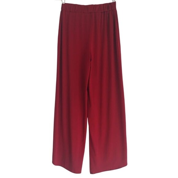 Women's Red Wide Leg Pants with Overlay Front Design, Size M, NWOT - Picture 2 of 7